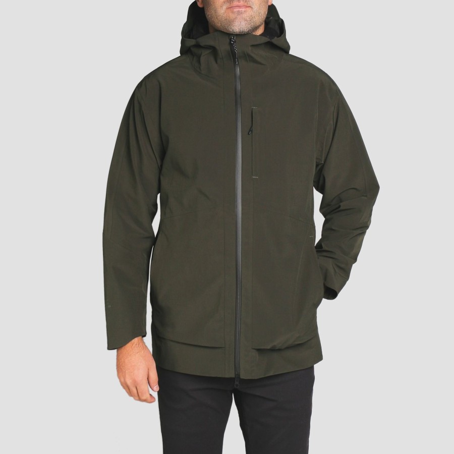 Mens Imperial Motion Jackets | Avalon 3-Layer Waterproof Rain Jacket Olive