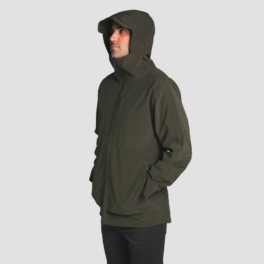 Mens Imperial Motion Jackets | Avalon 3-Layer Waterproof Rain Jacket Olive