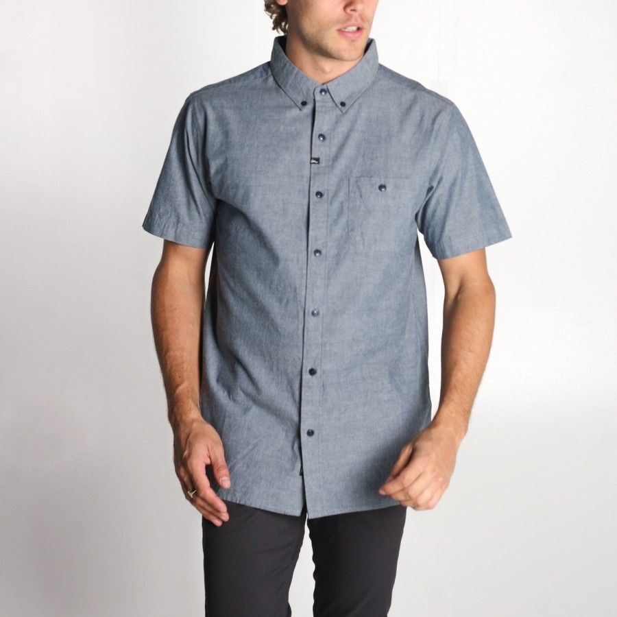 Mens Imperial Motion Shirts | Bradford Ss Woven Indigo