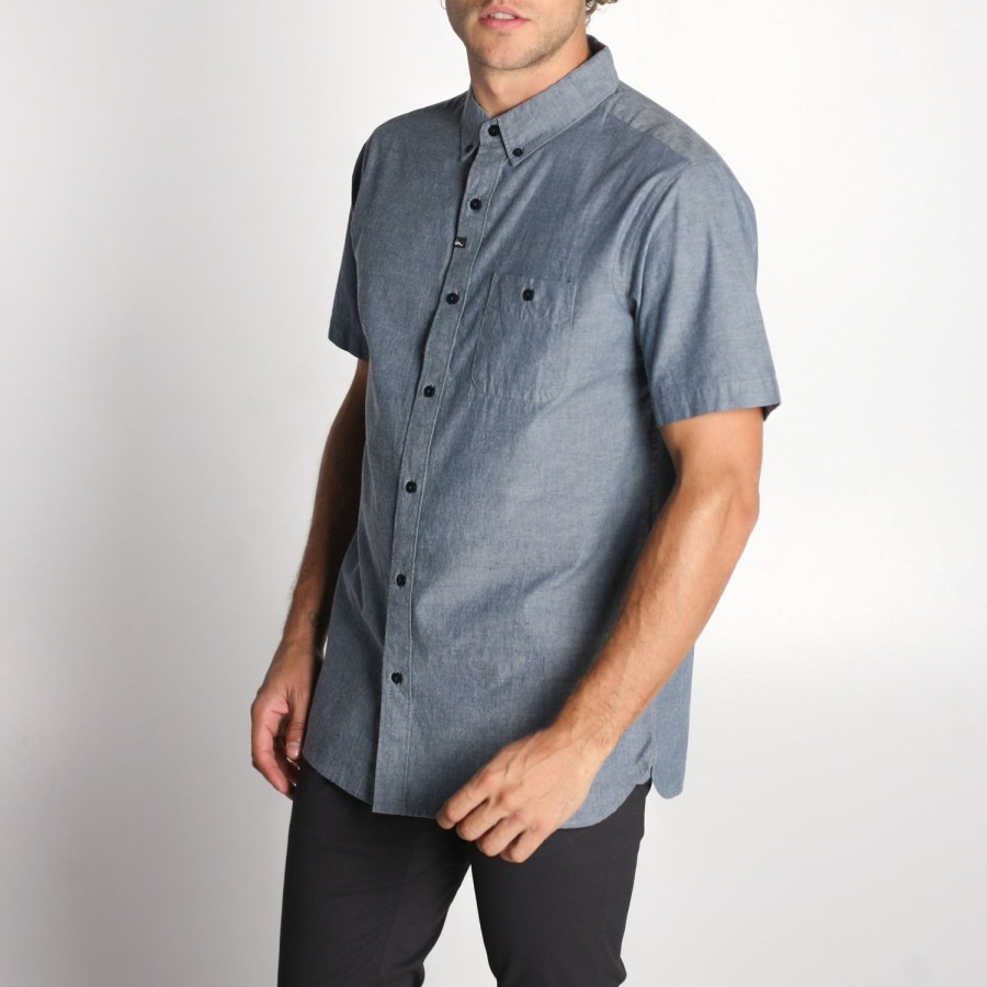 Mens Imperial Motion Shirts | Bradford Ss Woven Indigo