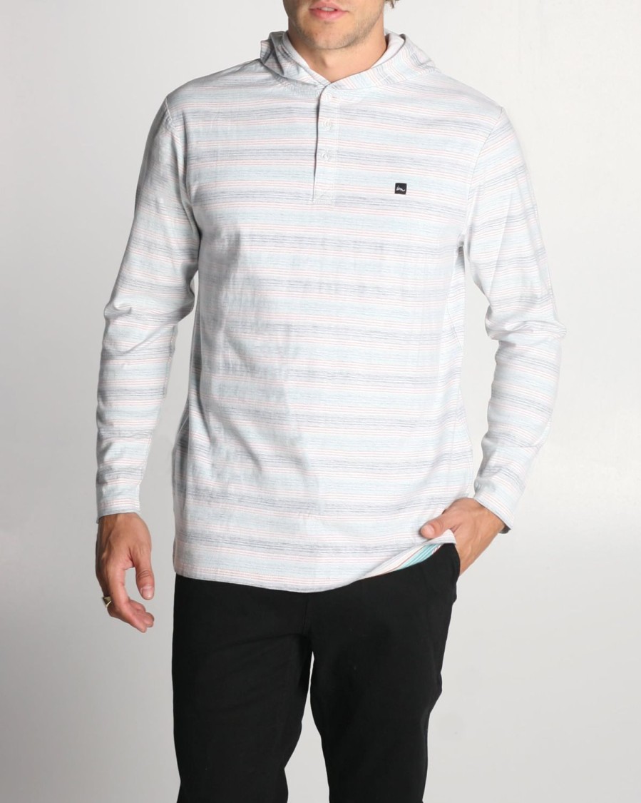 Mens Imperial Motion Shirts | Hombre Hooded Henley White