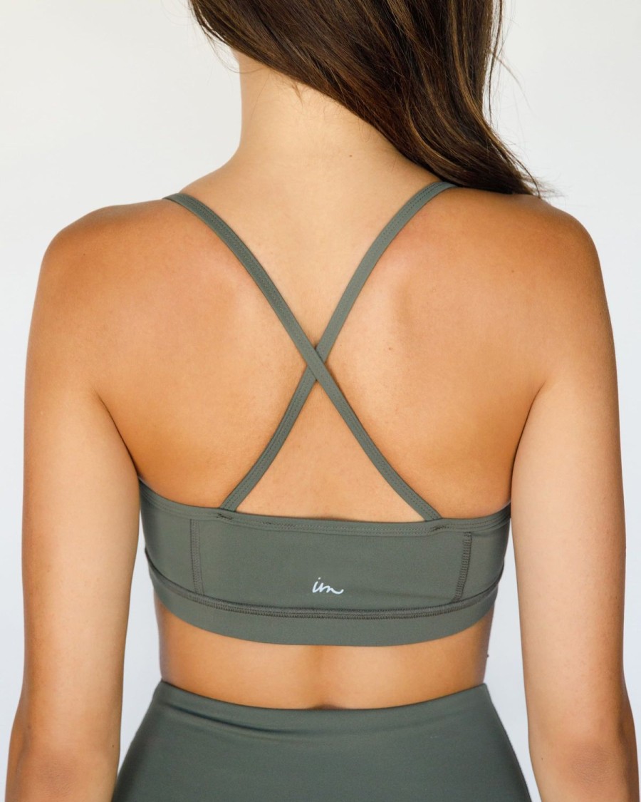 Womens Imperial Motion Swim Tops And Sports Bras | Solo Sports Bra Olive