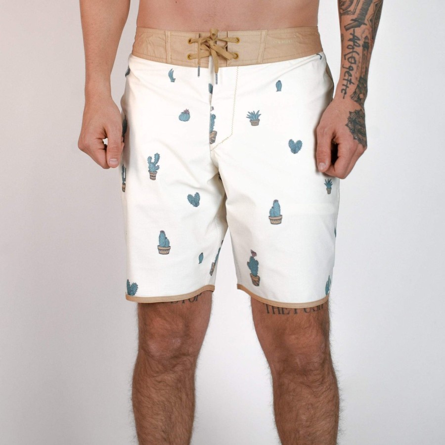 Mens Imperial Motion Shorts | Seeker Stretch Boardshort Antique White